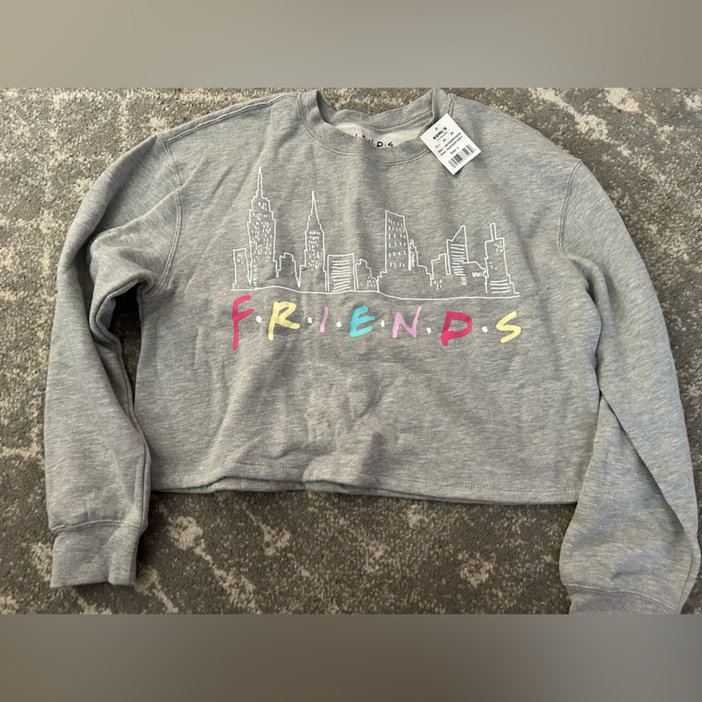 Size Large juniors FRIENDS cropped sweatshirt NWT